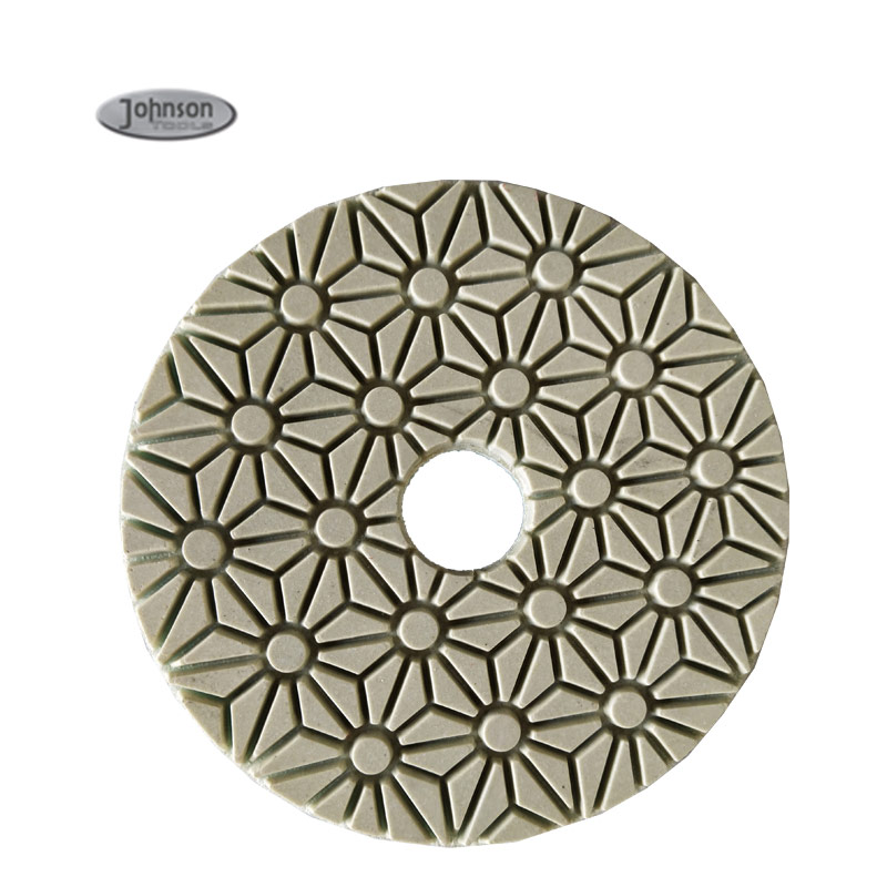 Langlebige 100 mm 3-Stufen-Nass-Marmor-Diamant-Polierscheibe für Porzellan-Keramikfliesen Stein-Marmor-Diamant-Harz-Polierscheiben